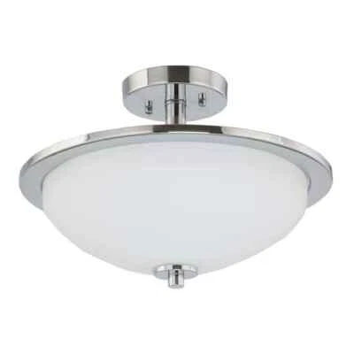 Progress Lighting Replay 1-Light Brushed Nickel LED Semi-Flush Mount Light - Image 1 of 4