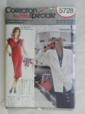Burda sewing pattern 5728 Dress & Jacket Special Collection Sz 12-22 New Unused - Image 1 of 2