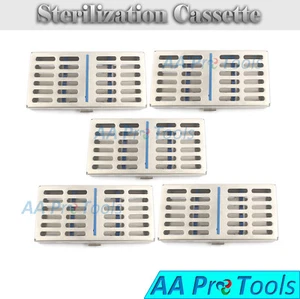 5 Pcs Sterilization Cassette Rack Tray Hold 7 Dental Instruments Autoclave - Picture 1 of 3