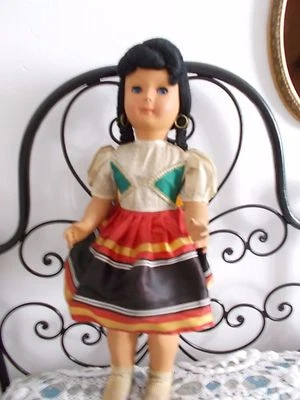 SPLENDIDA BAMBOLA CARES ANNI 40,MADE IN ITALY ,CELLULOIDE, OCCHI BASCULANTI - Immagine 1 di 4