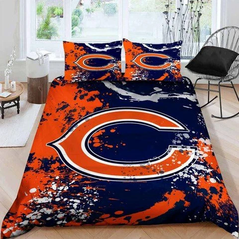 Chicago Bears 3PCS Bedding Set Duvet Cover Pillowcases Comforter Cover Fans Gift Cover
