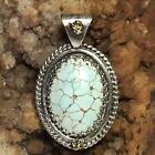 43 Ct Tw Untreated Lone Mountain Turquoise Sterling Silver Gold Nugget Pendant