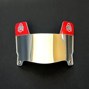 Ohio State Buckeyes - Silver Chrome Mini Football Helmet Visor with Black Clips2 - Picture 1 of 2