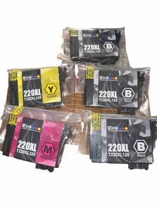 EZink Epson 220XL 3 Black , 1 Yellow, 1 Magenta InkFactory Sealed Ink Cartridges - Picture 1 of 4