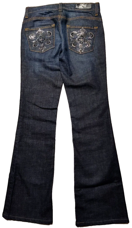 Pantalones de mezclilla azules adornados WE THE PEOPLE para mujer talla 25 Bootcut hechos en EE. UU. Foto 1 de 4