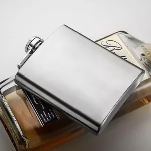7oz / 190ml Stainless Steel Wine Pot Portable Flask with Funnel Arc-shaped - Picture 1 of 7