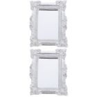 2 Pack Doll House Miniature Accessories Bling Bedroom Decor Small Mirror