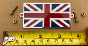Union Jack Metal Enamel Badge Emblem Classic Car Screw On Rustproof Brass Bolts - Picture 1 of 8