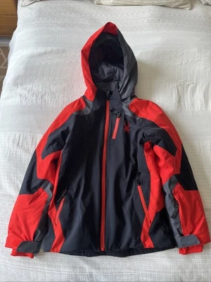 Spyder Ski Snow Jacket Boys Kids Sz 10 Red Spiders On Front - Image 1 of 4