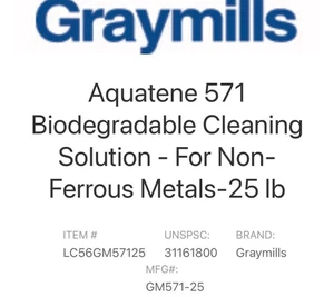 Graymills Aquatene GM571-25 Alkaline Aluminum Safe Powdered Detergent - Picture 1 of 1