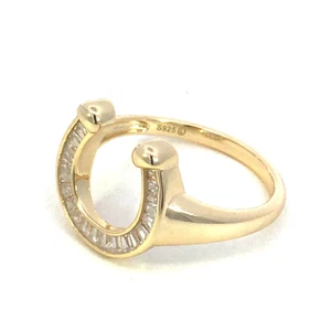 Make It Happen Gold Horseshoe Ring for Women Size 7 - Picture 1 of 4