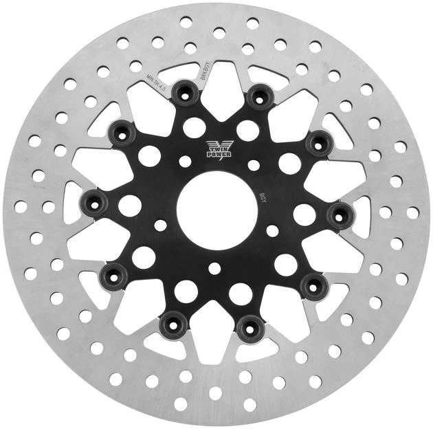 Rotor de freno de malla flotante Twin Power 11,8" delantero negro #1402 TB Harley Davidson Foto 1 de 1