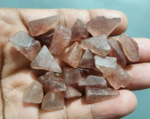 🍓 Quarzo Fragola Naturale Grezzo 23pz 11-20mm Cristallo Grezzo Minerale Gemma - Foto 1 di 11