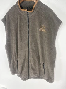 Ducks Unlimited Brown Full Zip Fleece Vest Mens Size XXXL - Picture 1 of 9