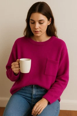 Винтажный Forenza свитер женщин L пурпурный ягненка шерсти смесь Barbiecore 90-х Y2K уютный - Изображение 1 из 4