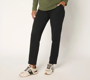 Denim & Co. Tall EasyWear French Terry Pants Black XL New - Picture 1 of 1