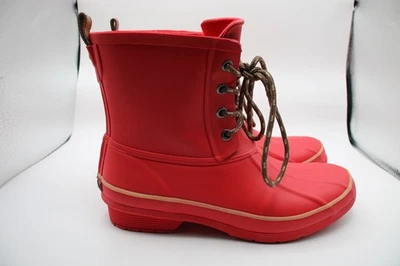 Botas Chooka Para Mujer Talla 9 Rojo Clásico Rainduck Impermeables Con Cordones Zapatos para Lluvia Foto 1 de 4