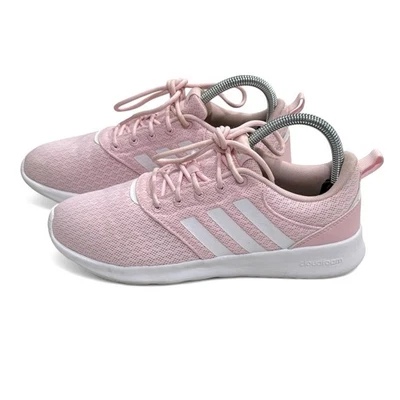 Adidas Cloudfoam Qt Racer Running Shoes Pink Lace Up Women’s 7.5 - Image 1 of 4