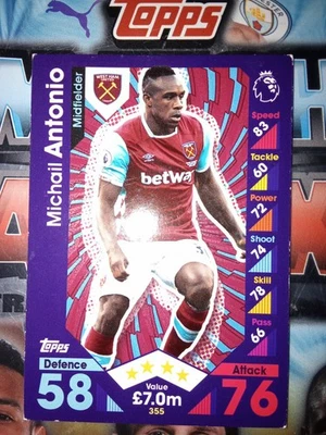 2016-17 Topps Match Attax English Premier League Michail Antonio #355 (RC) CCG - Image 1 of 2