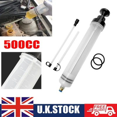 500cc Car Oil Fluid Extractor Fluid Syringe Pump Tool Suction Transfer Filling - Image 1 of 4