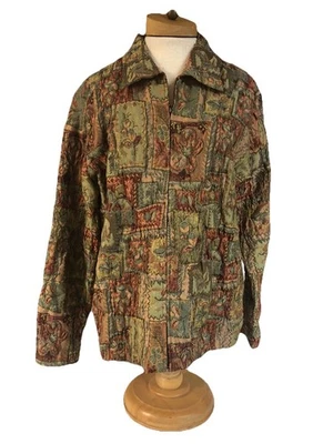 Chaqueta Analogy Mujer Talla L Verde/Óxido Forrada Brillante Cremallera Completa Lagenlook NUEVA CON ETIQUETAS $88 Foto 1 de 4