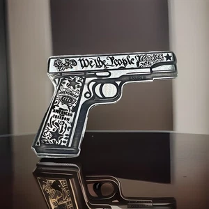 "American Made" 1oz .999 Silver Pistol Bar + 9.4 Gram MkII Grenade + 1 Gram Bar - Picture 1 of 18