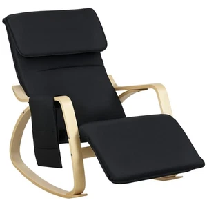 HOMCOM Mecedora Sillón Reclinable con Reposapiés Ajustable, Negro - Imagen 1 de 11