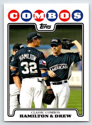 2008 Topps Updates & Highlights #UH112 J. Hamilton / J.D. Drew Rangers/Boston - Image 1 of 2