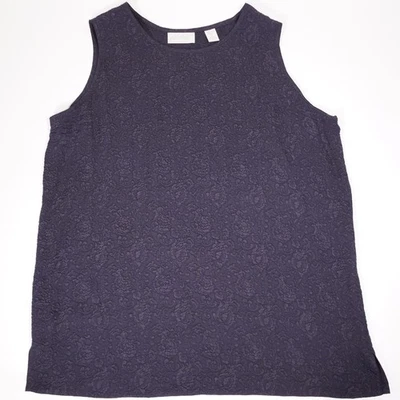 Lord & Taylor 100% шелк Топ 14w 1 X без рукавов подкладка Cami карьера блузка с тиснением - Изображение 1 из 4