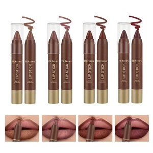 Matte Chocolate Lipstick Lip Liner Pencil Long Lasting Waterproof Lipsticks - Picture 1 of 20