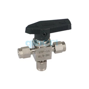 Fit 1/8" Tube O/D 304 Stainless Tee L-Port Pneumatic Air Ball Valve 915 PS - Picture 1 of 4
