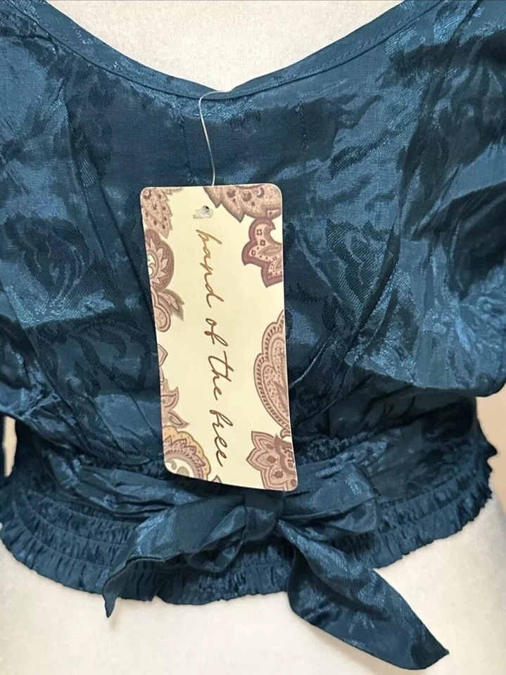 Band of the Gypsies Womans size Small Celene Deep Teal Midi Skirt Floral Viscose