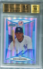 2008 Bowman Chrome Jesus Montero Ref Rookie, 121/500 Auto Card, BGS 9.5, 10
