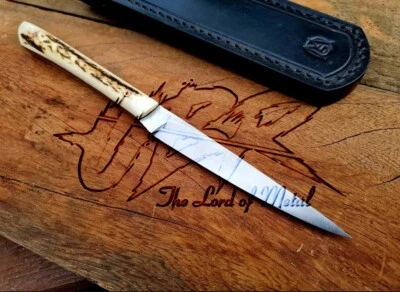 UBR CUSTOM HANDMADE D2 TOOL STEEL HUNTING BOWIE KNIFE WITH STAG HORN HANDLE - Image 1 of 4