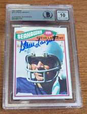 Steve Largent signed 1977 Topps Rookie card #177 Beckett BAS 10 Auto