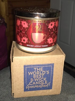 Bath & Body Works SPICED APPLE TODDY Large 14.5 oz. 3 Wick Candle .. NIB - Image 1 of 2