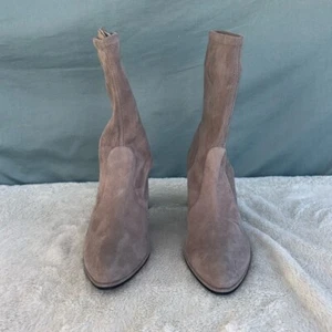 EUC Stuart Weitzman Yuliana 60 Stretch Wildleder Flanell grau Stiefel Leder Größe 9,5 - Bild 1 von 10