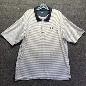 Under Armour Men's Sz XL Striped Henley Shirt Short Sleeve Polo Shirt Golf - Picture 1 of 6