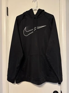 Nike Men's Therma Dri-Fit Big Swoosh Logo Pullover Hoodie Sweatshirt XXL Black - Picture 1 of 9