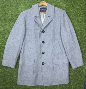 Vintage Pendleton Trench Coat Mens Size 44 Gray 100% Virgin Wool Made In USA - Picture 1 of 7