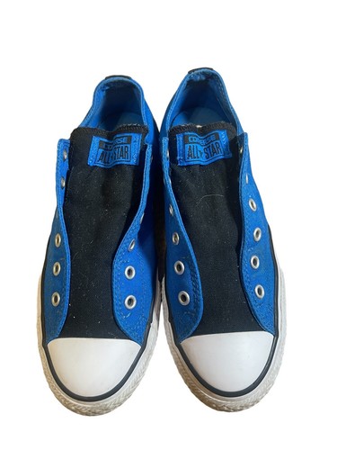 Top basso Converse All Star blu e nero taglia 5 5 scarpe slip on bambino senza pizzo