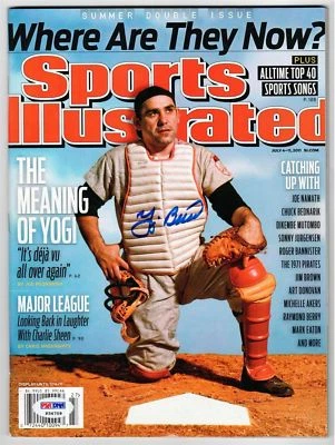 Revista Sports Illustrated SI firmada por Yogi Berra Yankees 7/4-7/11 PSA/DNA Foto 1 de 2