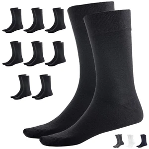9 Pairs BAMBOO SOCKS Crew Natural Eco Healthy Enviro Unisex Work Business BULK - Picture 1 of 27