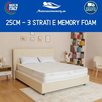 Materasso Memory TOP AIR Alto 25 cm Detraibile Rivestimento Aloe Vera - Immagine 1 di 4