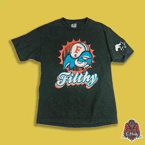 Mens 100% Cotton green short sleeve Filthy Dripped Parody t-shirt Size L - Picture 1 of 4