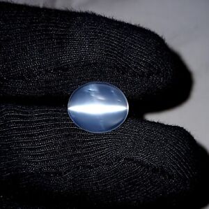 8.2 Ct 15.6x13.1x6 MM Natural Top Cat's Eye White Moonstone Oval Cabochon,