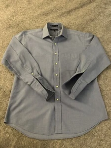 Tommy Hilfiger Dress Shirt Large 16 32-33 Blue French Cuff Point Collar - Picture 1 of 11