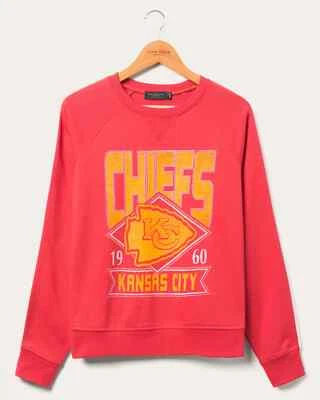 Ropa de comida chatarra Kansas City Chiefs sudadera roja horas extras tripulación talla grande Foto 1 de 4