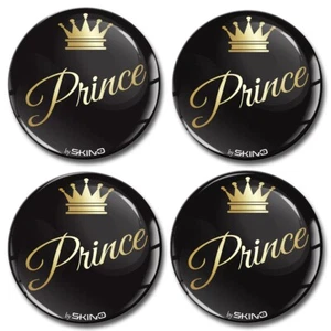 4 x 60mm 3D Silikon Aufkleber für Nabendeckel Nabenkappen Nabenabdeckun Prince - Bild 1 von 3