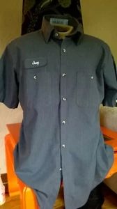 UniFirst Uniweave Soft Comfort Blue "Joey" S/S Work Shirt L - Picture 1 of 8